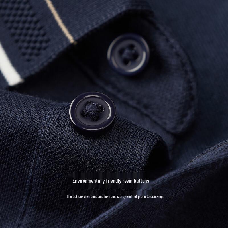 Shanshan Herren Business Casual Jacquard Polo Langarm-T-Shirt