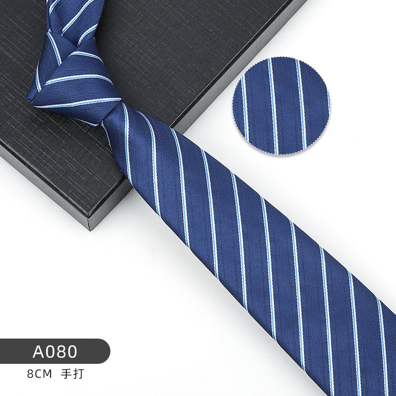 Business Blue Formal Tie Zipper Groom Wedding Korean Version Narrow Lazy Without Striped Bow Tie Plaid