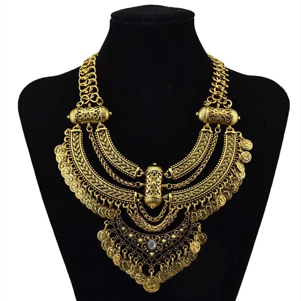 3pcs/set Bohemian Style Ethnic Style Jewelry Set Zinc Zinc Alloy Coin Tassel Necklace  Party