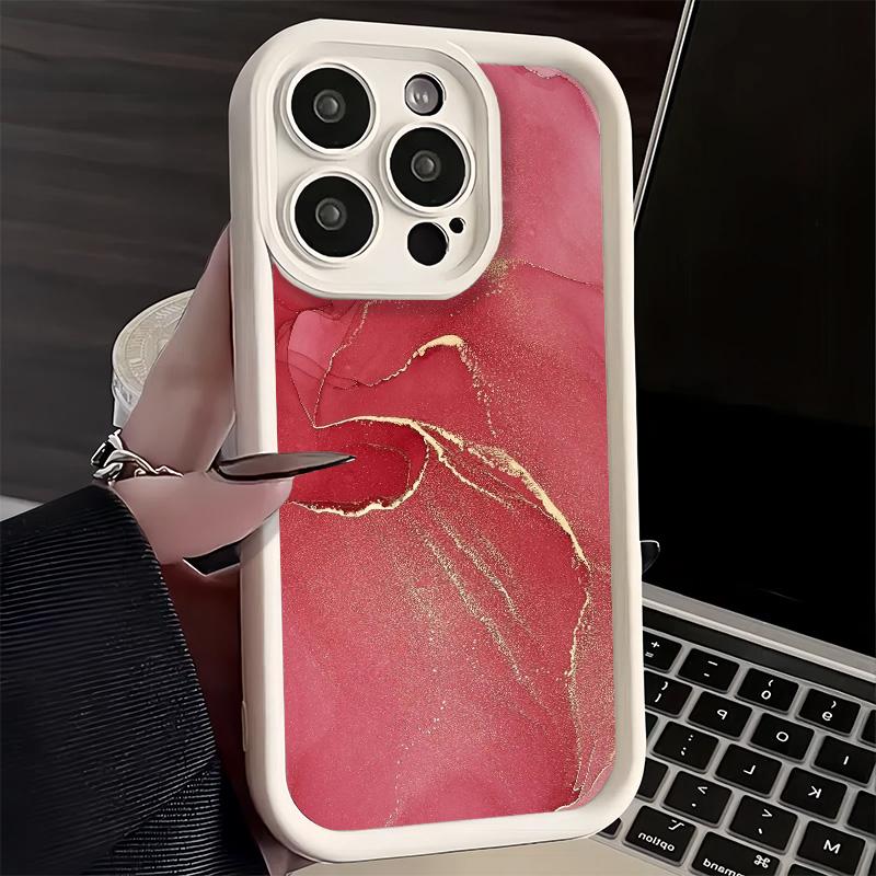 Phone Case for iPhone 17 Air 16E 15 16 Pro Max Gold Granite Marble Pattern Cover 14 Plus 13 12 Mini Soft Shell Silicone Fundas