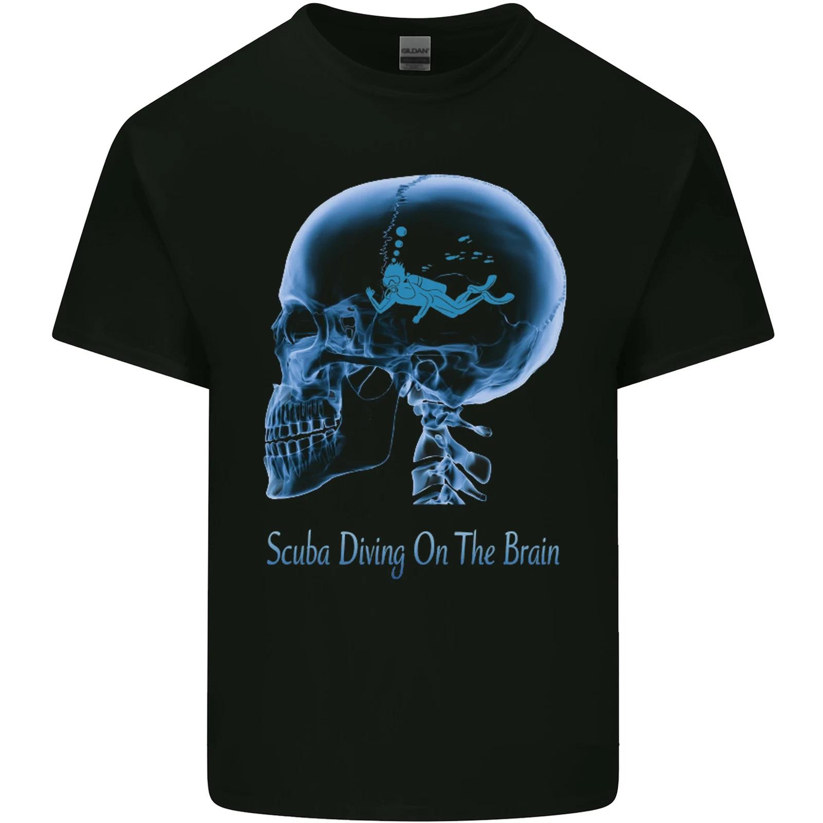 Scuba Diving on the Brain Diver Dive Kids T-Shirt Childrens M