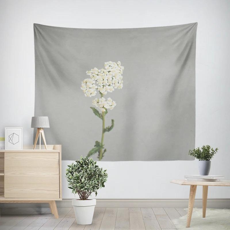 Object Wall Hanging Aesthetic Bedroom Wall Art Large Fabric Tapestry Bohemian Retro Floral Leaves Modern Room Decoration