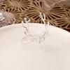 6Pcs Reusable Elk Head Napkin Holder Electroplated Napkin Buckle Christmas Deer Napkin Ring  Wedding