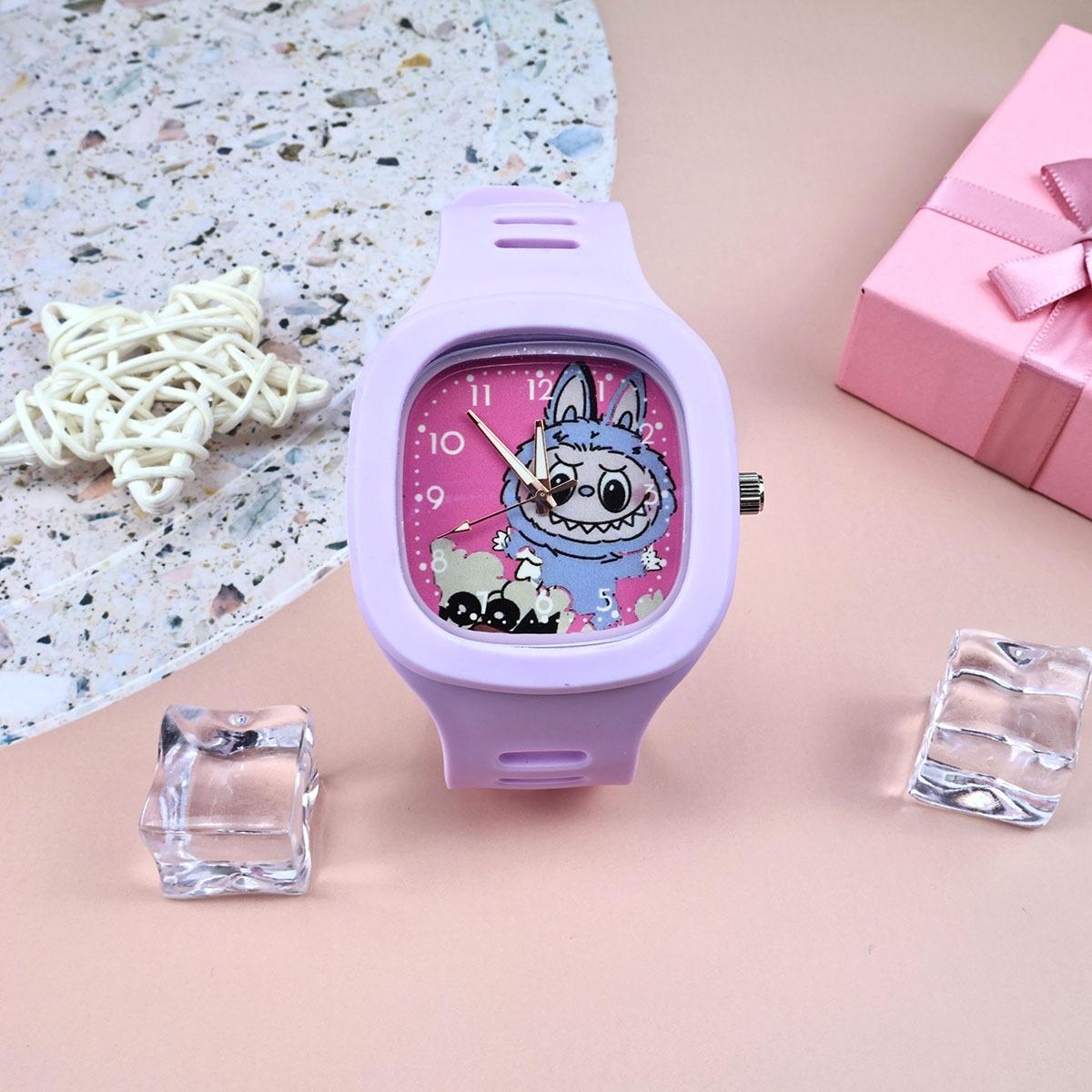 

Квадратные кварцевые студенческие мультяшные часы с указателем, унисекс