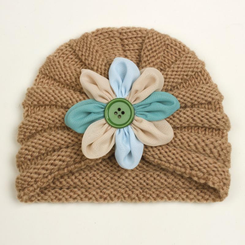 New Autumn Baby Wool Flower Hat, Children's Flower Pullover Hat, Baby Hat