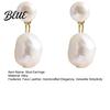 Plier-wrapped Faux Pearl Earrings 1 Pair Women Stud White Dangling