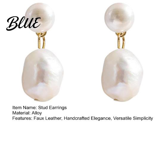 Plier-wrapped Faux Pearl Earrings 1 Pair Women Stud White Dangling