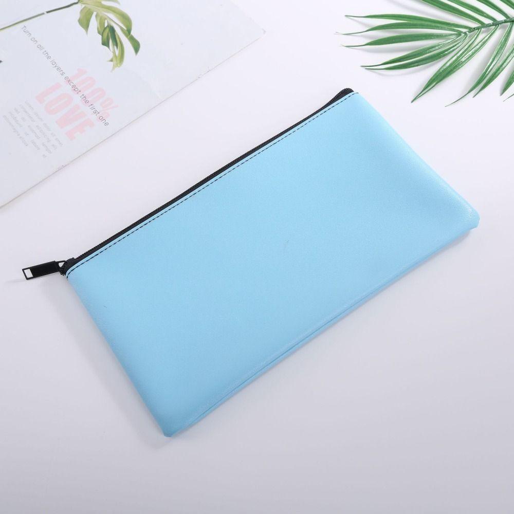 Small Compact Pu Bill Bag PU Leather Money Pouch Travel Cash Deposit Bag  Office Products
