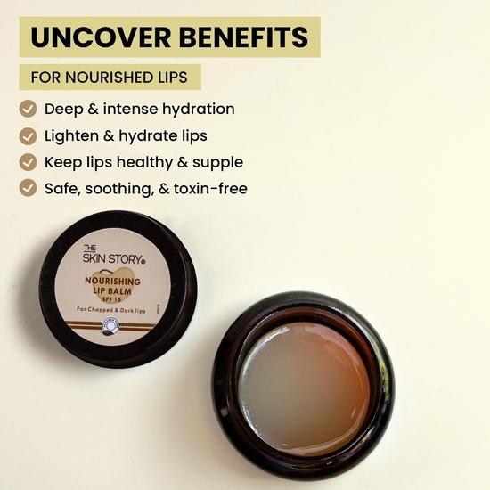 The Skin Story Lip Balm 24 Hrs Protection with SPF 15 | Anti Pigmentation for Lips | Nourishing & Hydrating All Day, Chapped Lips | Paraben Free 25g