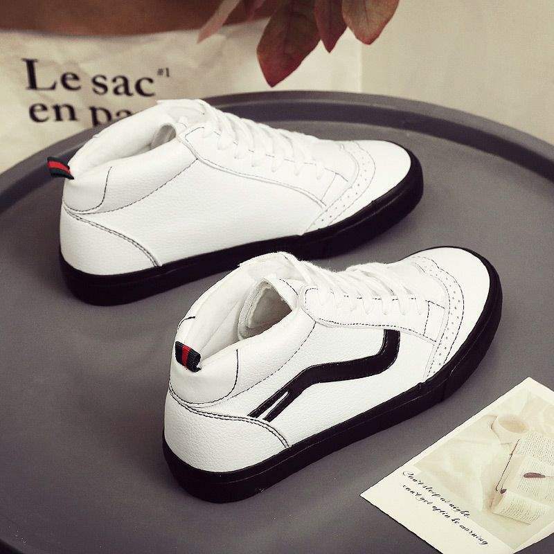 Autumn and Winter High-top Couple Large-size Canvas Board Shoes Children Black Velvet Cotton Shoes Work Leisure Flat-bottom Fashion Trend