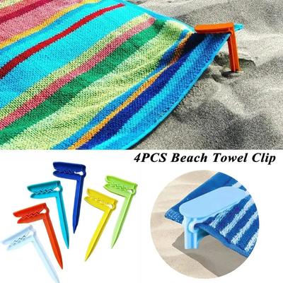 4PCS Beach Towel Clip Camping Mat Clip Outdoor Decorative Clothespins Sheet Holder Tent Clips Towel Clamp Clothes Pegs