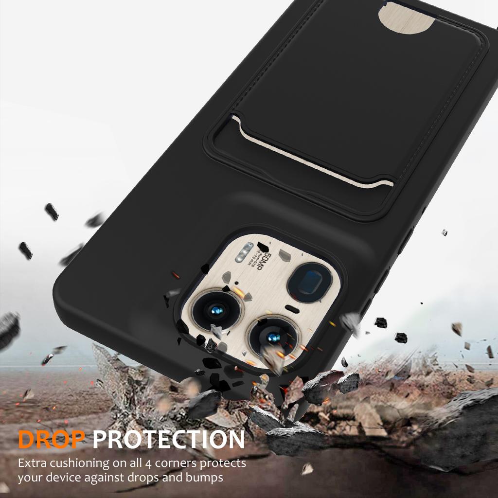 For Motorola Moto X50 Ultra 5G/Motorola Edge 50 Ultra 5G Case Liquid Silicone Card Holder Back Phone Cover with Lanyard