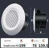 ABS Round Air Ventilation Duct: Indoor Fresh Air, White Exhaust Air Intake