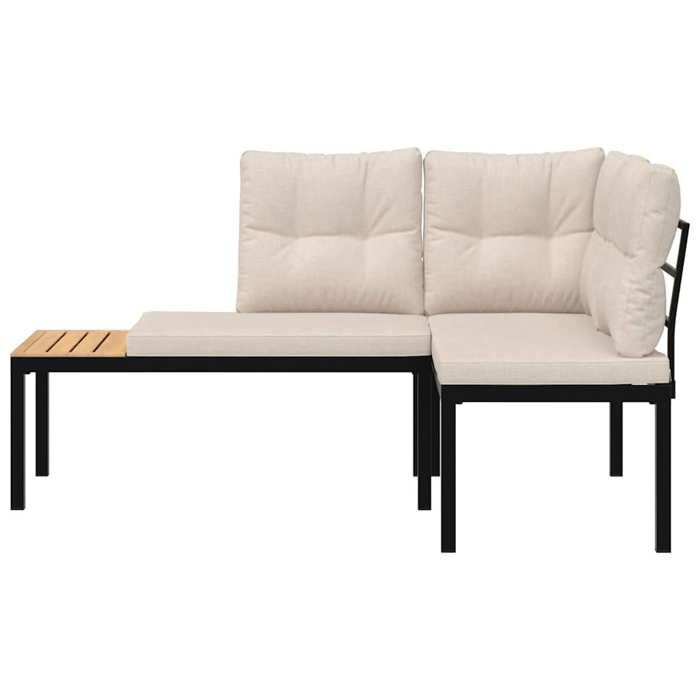 VidaXL Bancs de jardin avec coussins lot de 2 acier enduit de poudre, banc, banc de parc, siège d'extérieur, banc 4008562