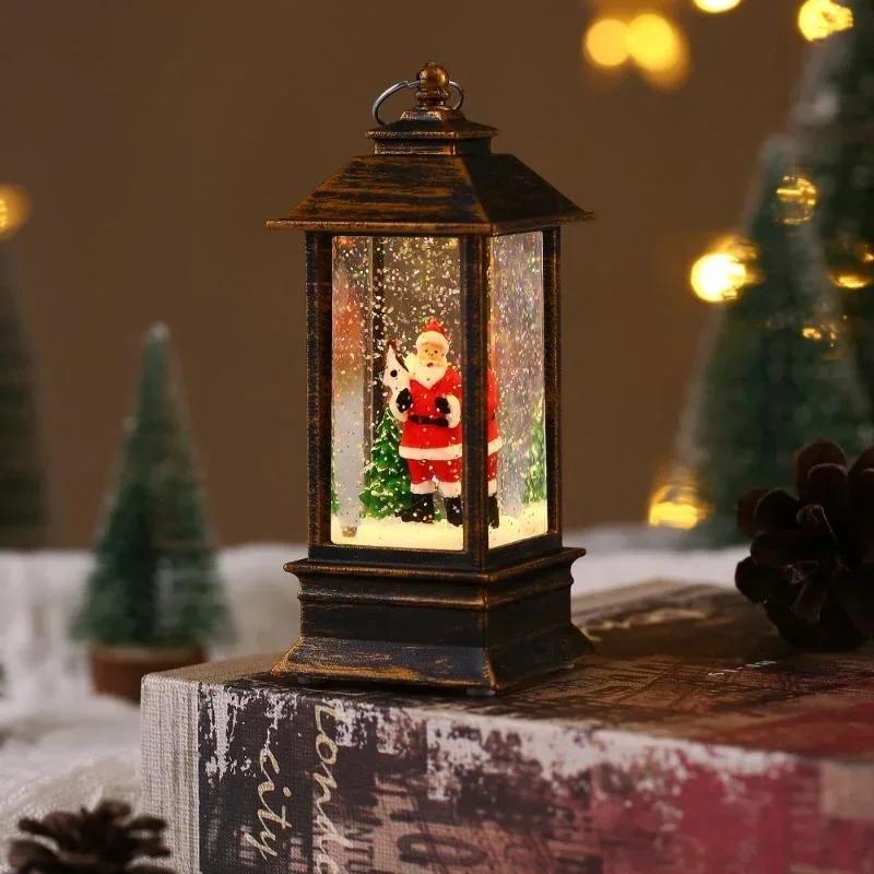 Christmas LED Wind Lights Santa Claus Snowman Square Wind Light Decoration Home Christmas Ornaments Holiday Night Lights Gifts