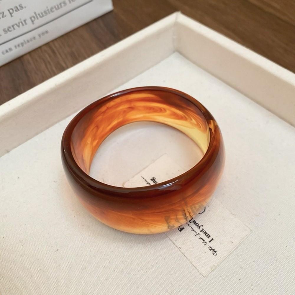 Unregelmäßige Acryl Armreifen Dickes Rundes Armband Vintage Böhmische Armreifen Frauen