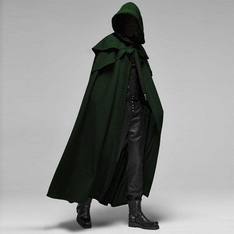 Halloween Party Medieval 4-Color Cape Gothic Style Men's Long Cloak
