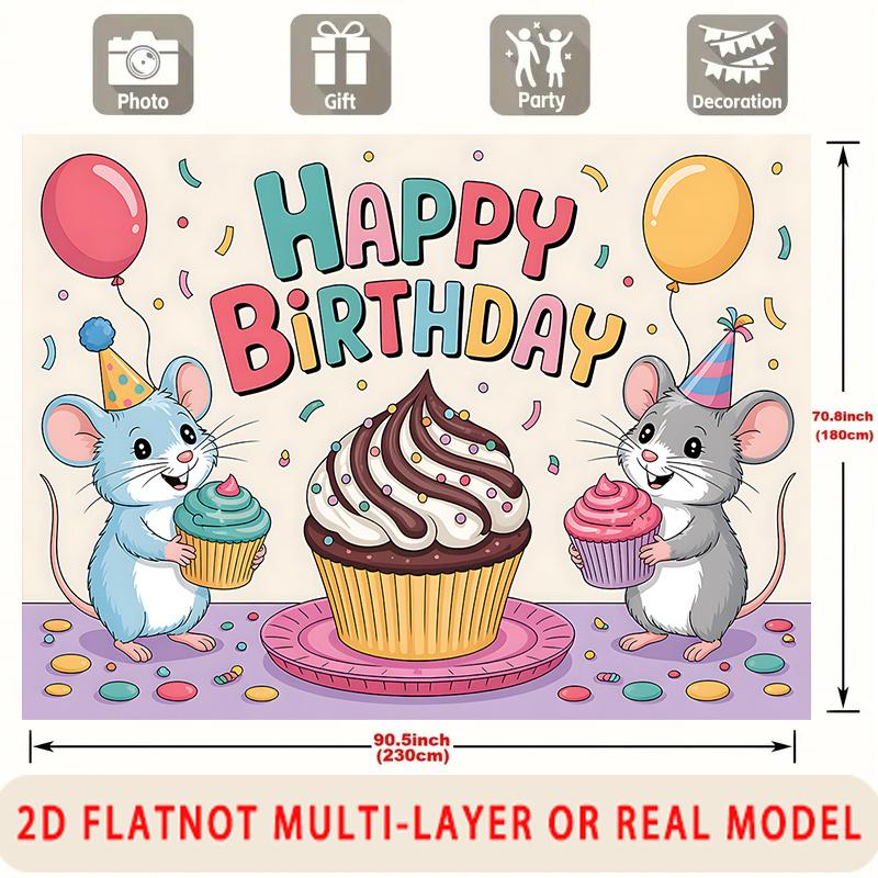 Party Backdrop Birthday Balloon Confetti Photo Booth Background Wall Decor