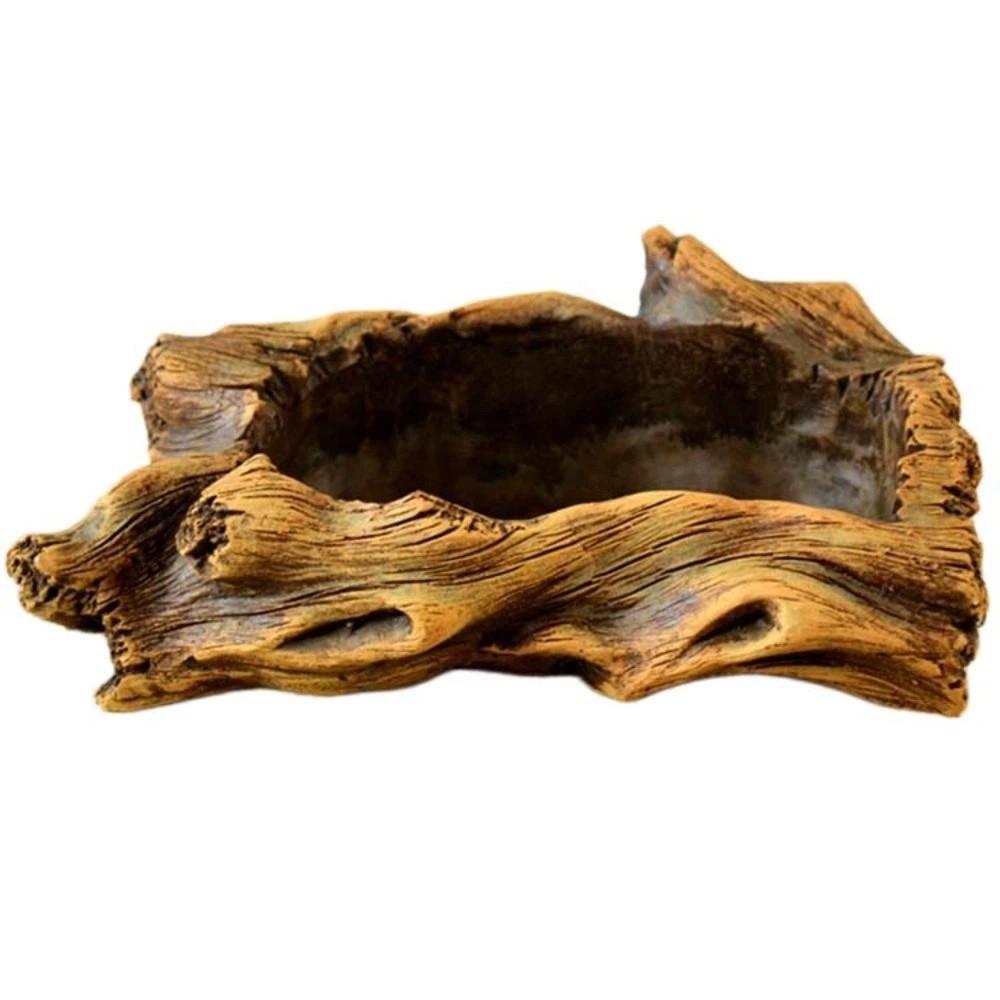 Home Decoration Imitation Wood Flowerpot Cement Pile Log Planter for Herbs Strawberries