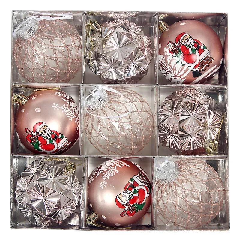 Festive Colorful Painted Christmas Ball Ornaments Reusable Decorative Baubles for Tree Holiday Party Decor Supplies