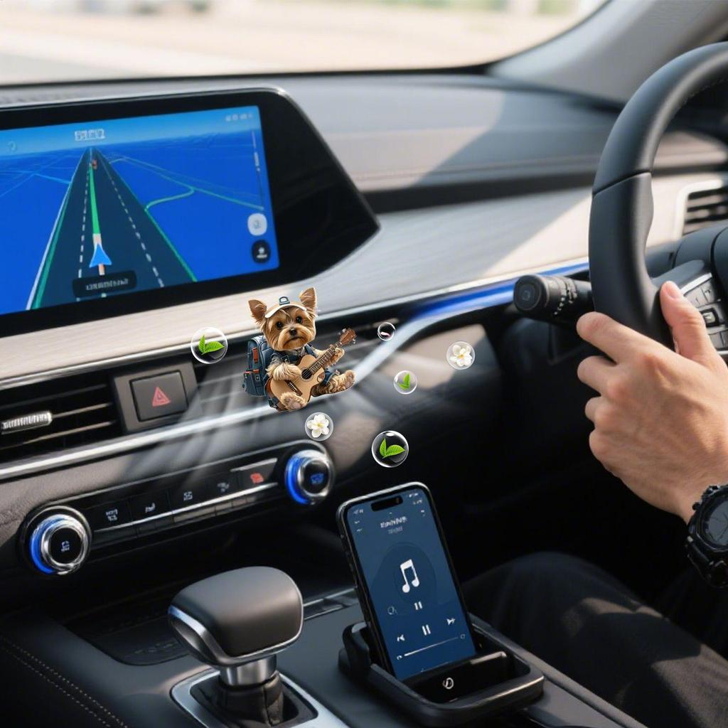 Car Air Freshner 2D Acrylic Cute Dog Shape Solid Fragrance 4 Pieces Automotive Air Fresheners For Workplace Kitchen Home Truck