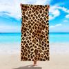 1pz Telo mare con stampa leopardata, microfibra ultrafine ad asciugatura rapida assorbente da viaggio, piscina, telo da bagno multifunzionale