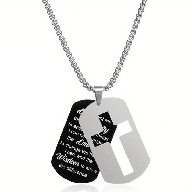 

Unisex Titanium Steel Crucifix Necklace Skin Friendly Design Bible Verse Neckchain Religious Jewelry Piece