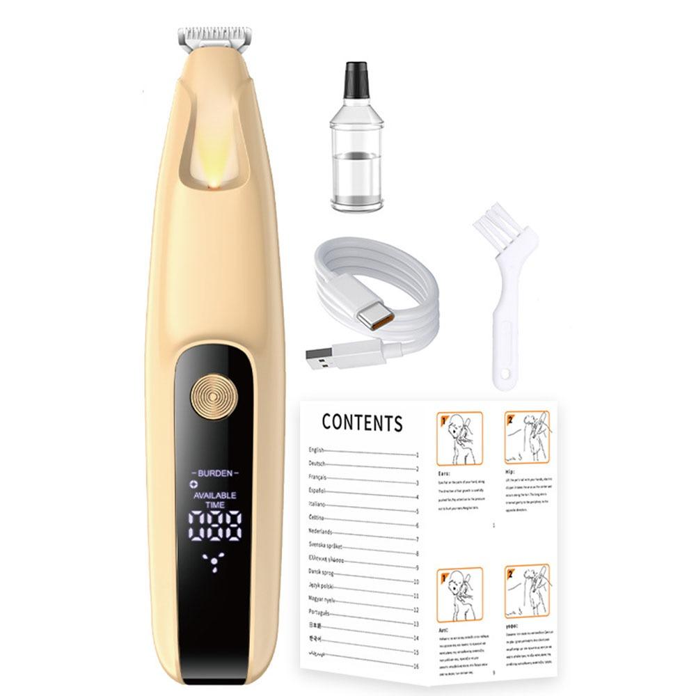 LCD Display Dog Paw Trimmer LED Electric Dog Hair Remover Professional Pet Paw Hair Clippers  Home