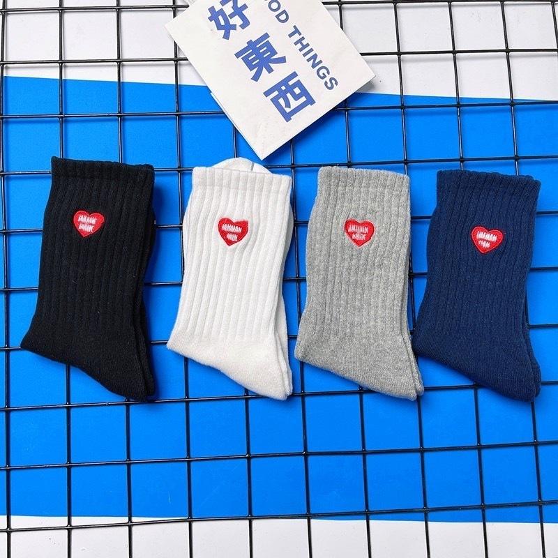 Trendy Brand Love Towel Bottom Embroidered Socks Yu Wenle Same Style Sports Socks Couple Pure Cotton Mid-Tube Socks