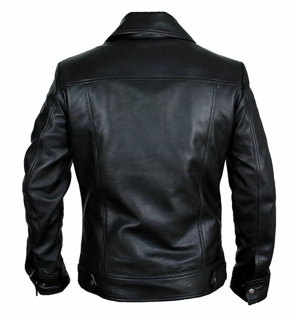 AL KHALID Ny Herr Svart Ärm Dragkedja Jacka 100% Äkta Lammskinn Stil Slim Fit Kappa Jacka