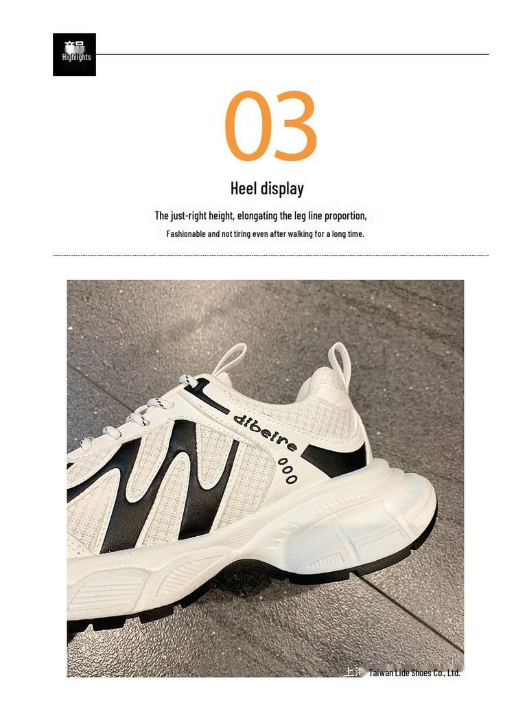 Women's Dad Sneakers: Summer 2025 Breathable Mesh, Height-Increasing Casual Running Shoes, Thick Sole, Versatile and On-Trend.