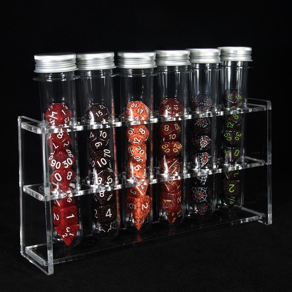 

Polyhedral Dice 42pcs Silkprinted Spider Web Effect Digital Dice Set for DND RPG Table Games D4 D8 D10 D12 D20 with Tube