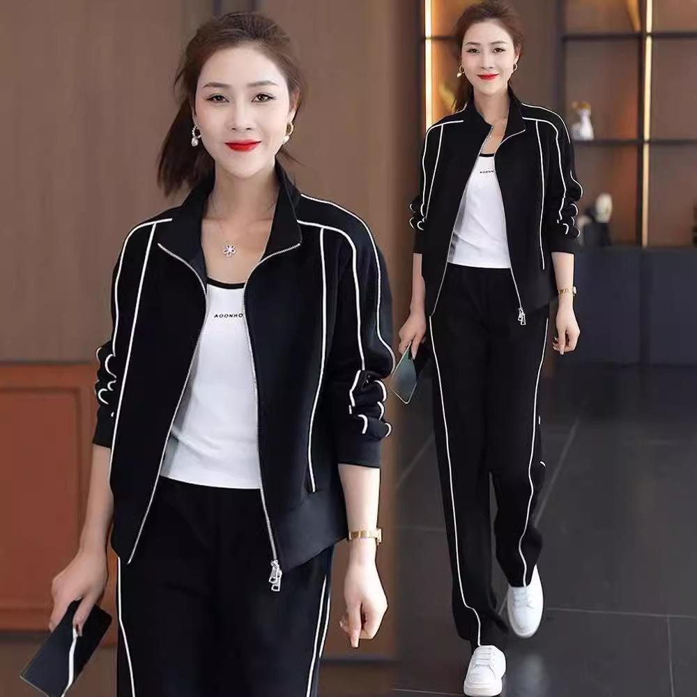 Completo da Donna Cardigan Modellante e Pantaloni Tuta - Abbigliamento Sportivo Casual Moda Primavera/Autunno 2026 Due Pezzi