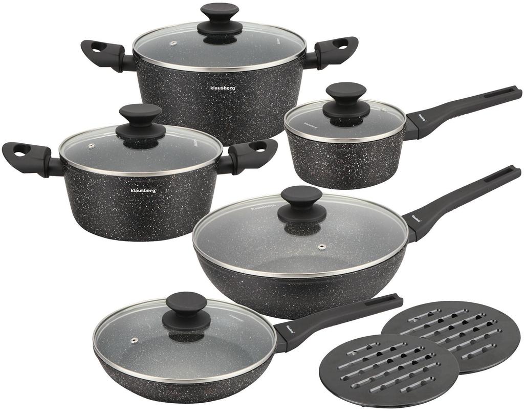 Set of Pots with Non-stick Marble Coating 12-piece KLAUSBERG KB-7657