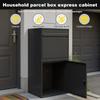 Black Metal Anti Theft Parcel Holder Large Capacity Lockable Design Waterproof Weatherproof Storage for Home Outdoor Delivery