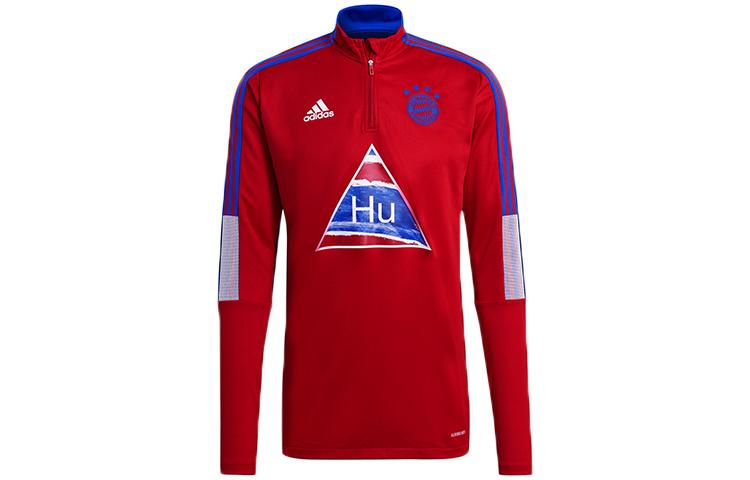Adidas Sweatshirts Men s Red Stand Collar Moderate Regular GK7840 M
