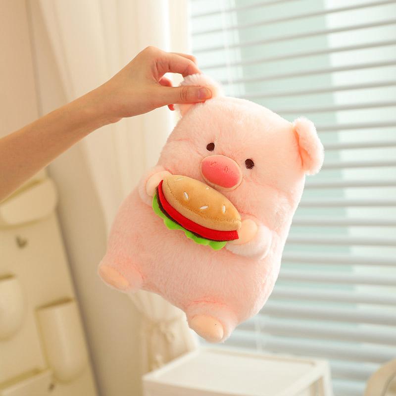 

Non-Toxic Cute Pig Plush Toy Stuffed Animals Pig With Hamburger Soft Doll Fluffy Pig Cabbage Birthday Gift 20cm