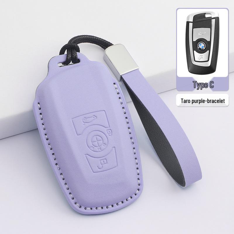 Housse en Cuir pour Clé à Lame BMW Série 5, Série 3, X3, X1, X5, X6 avec Boucle