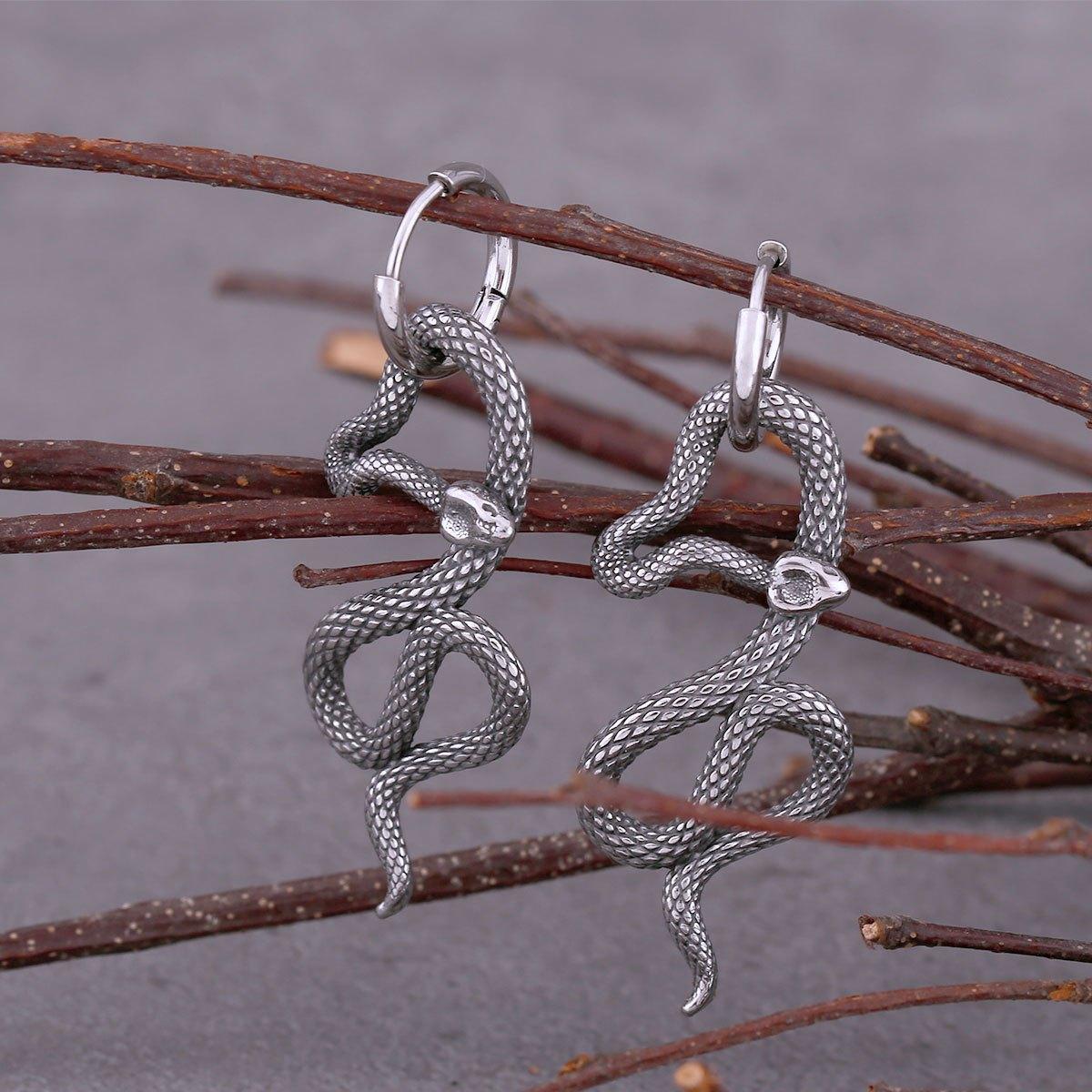 Viking animal snake earrings fashionable Ulotos hip-hop punk rock party motorcycle boy charm jewelry