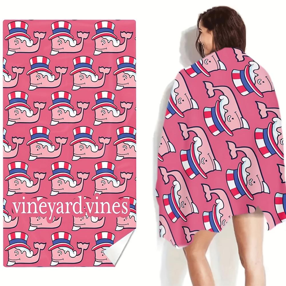

Vineyard Vines Patriotic Whale Beach Towel Single Sided Print Soft Microfiber Absorbent Towel For Pool Beach Bath Time Patriotic W40*H60(CM)