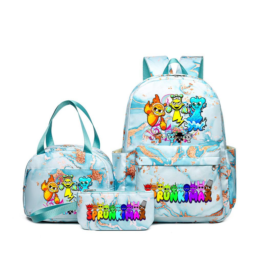 3D New Game Rhythm Box Sprunki School Bag Backpack Elementary and Secondary School Backpack Crossbody Bag Pencil Bag