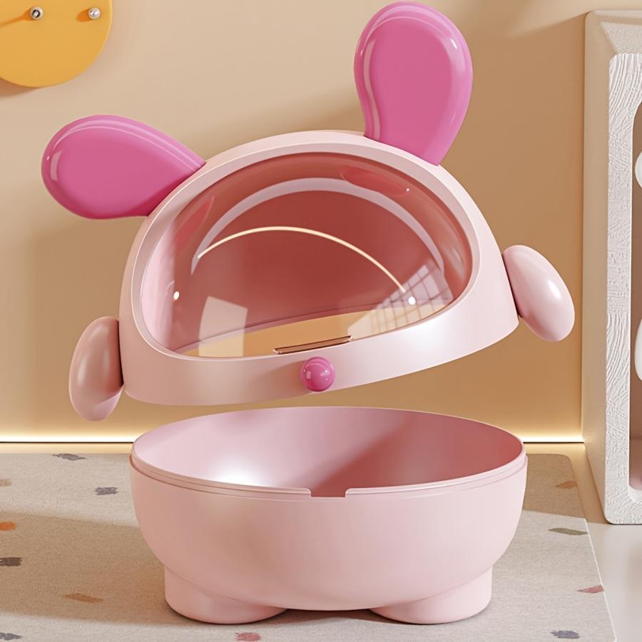 Cute Bunny-Shaped Cosmetic Organizer Box - Multi-Functional Makeup Display Case with Jewelry and Lipstick Storage