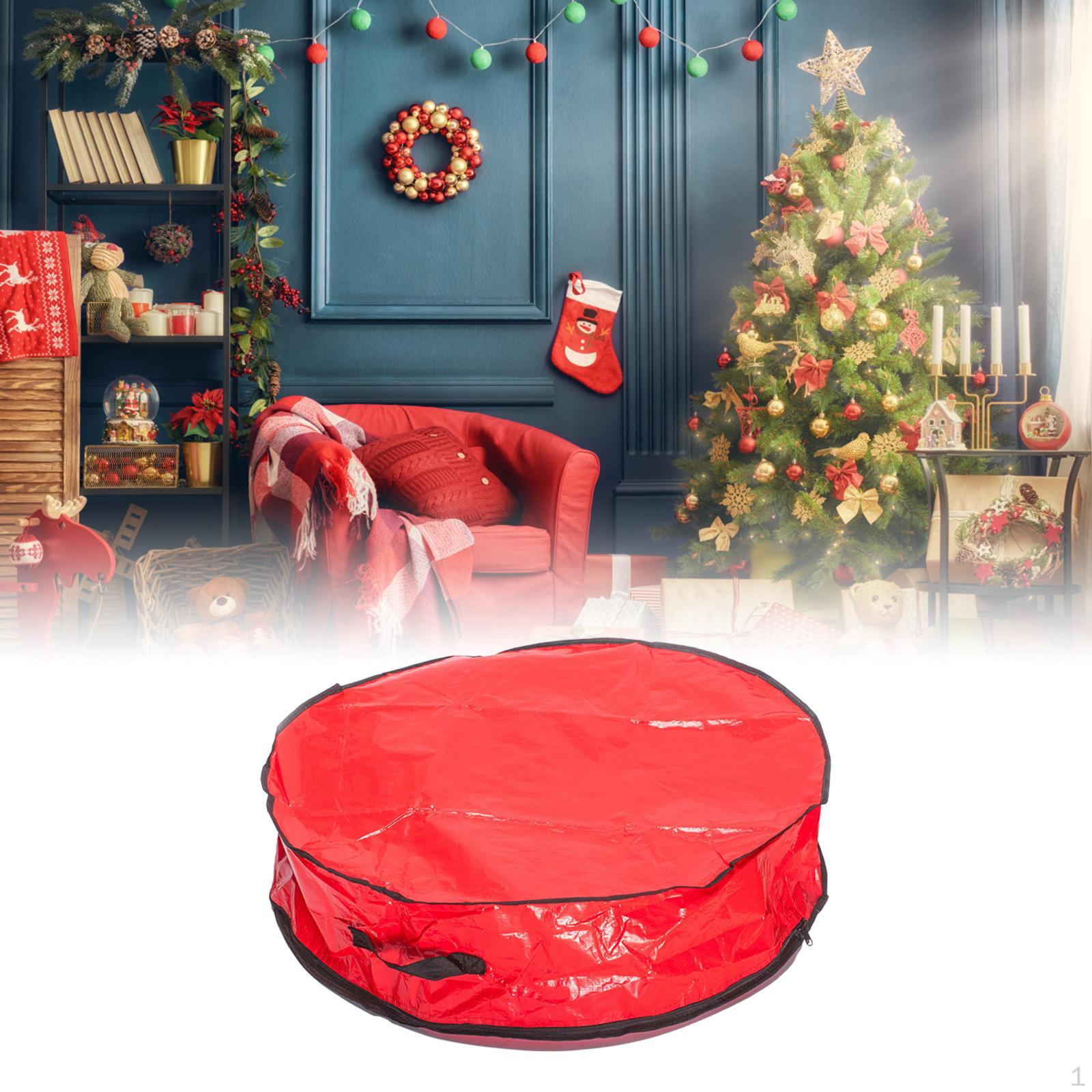 

Чехол для рождественского венка Праздничная сумка для хранения, прочная на разрыв водонепроницаемая упаковка красный