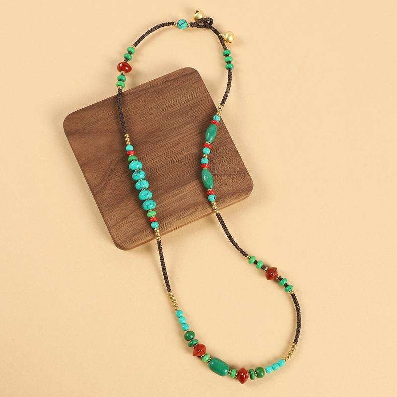 Tibetan Retro Turquoise Multi-layer Bracelet Niche Bodhi Men's and Women's Bracelets Nepalese Handmade Necklaces