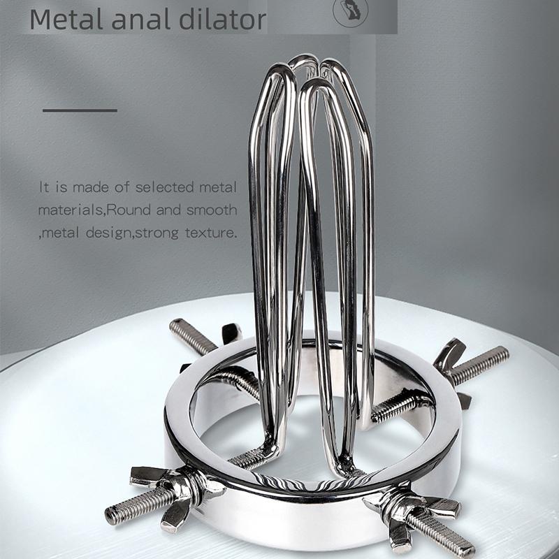 Jucării sexuale erotice pentru adulți din metal pentru bărbați și femei Jucării anale uriașe reglabile Dilatator anus vaginal extrem Speculum vaginal Plug fund mare