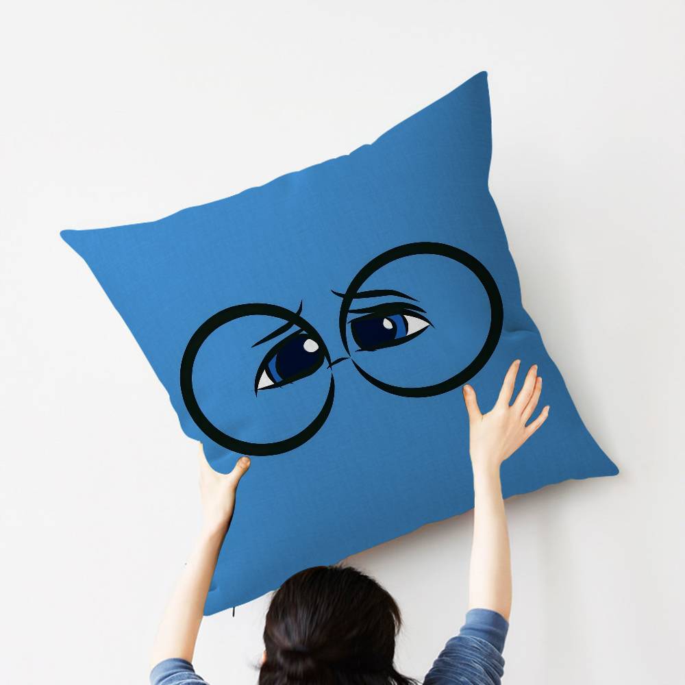 CARTOON ANGRY Funny Face Eyes Maple Design Cushion Cover Happy Autumn Harvest decor Holiday Decorati Pillow Cover
