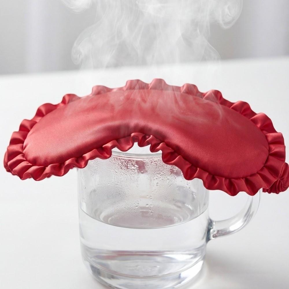 Breathable Silk Ruffle Sleep Eye Mask Soft Texture Blackout Eye Patches For Woman