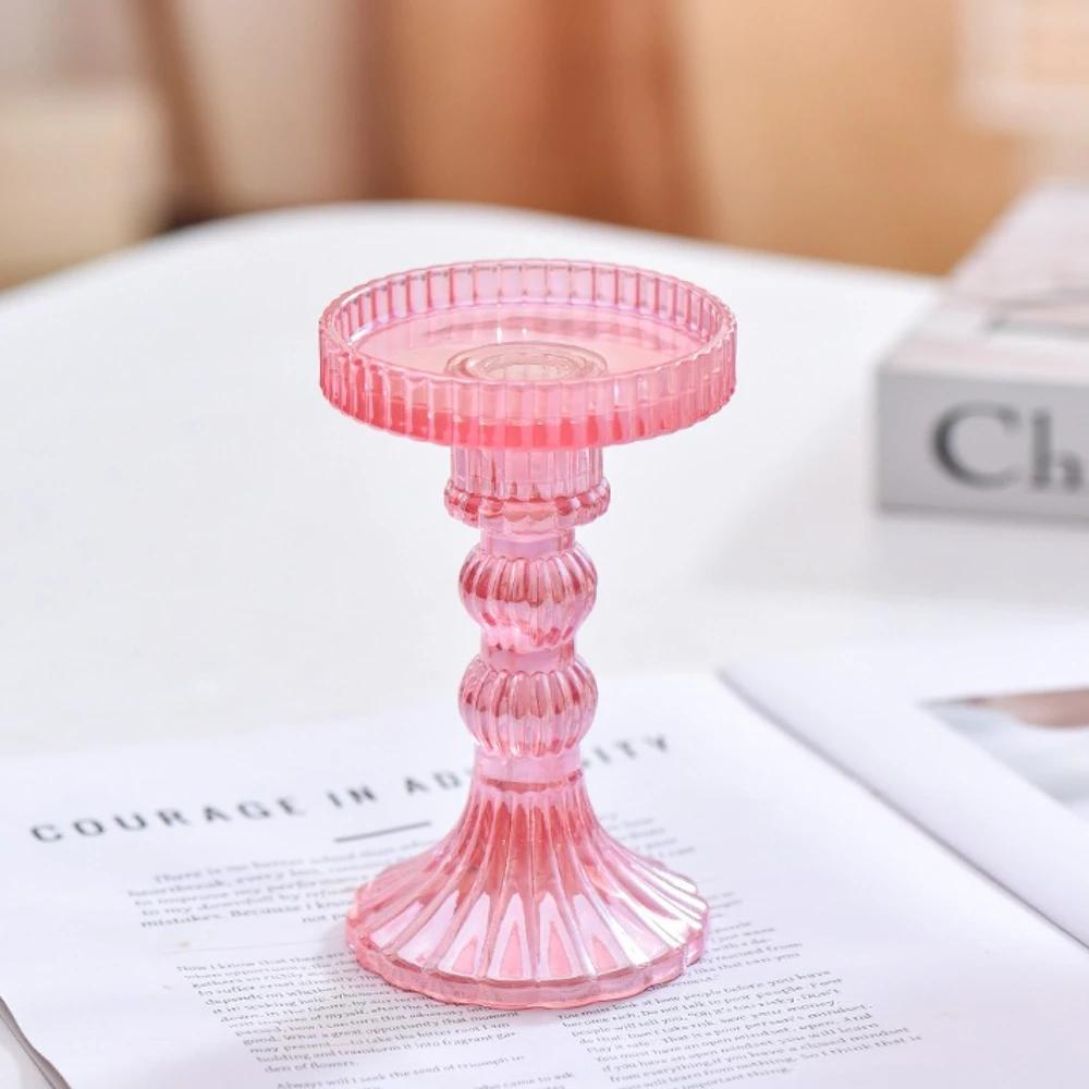 Creative High Footed Glass Candlestick Dining Table Wine Cabinet Decor Candle Stand Centerpiece for Table Wedding Dinning Party