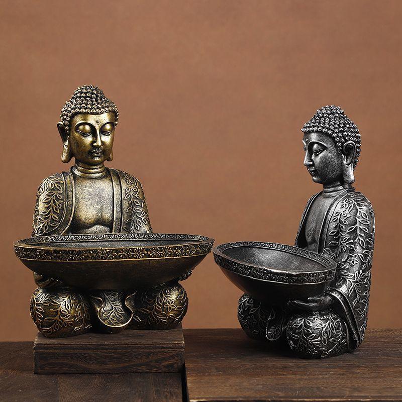 Elephant Buddha Statue Thailand Buda Resin Huddhism Figurines Fengshui Hindu Sitting Buddha Figurine Living Room Home Decor Gift