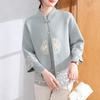 Mom Spring Short Coat Knitted Sweater Medium and Old Fashion Sweater Two-piece Set Middle-aged Top